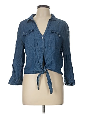 Guess 3/4 Sleeve Button-Down Shirt (view 1)