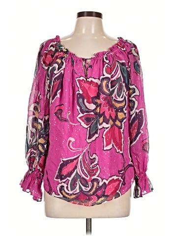 Trina Turk Long Sleeve Silk Top (view 1)