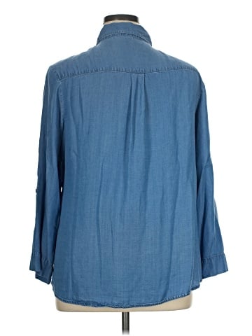Jones New York Signature 3/4 Sleeve Button-Down Shirt (view 2)