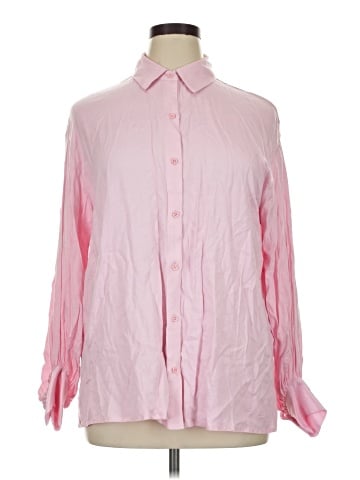 ELOQUII Long Sleeve Button-Down Shirt (view 1)