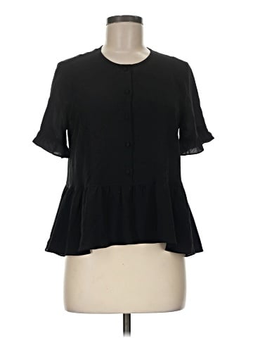 Madewell Silk Studio Ruffle-Hem Top (view 1)