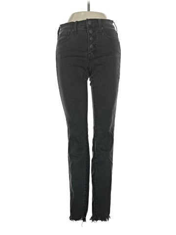 Madewell 9" Mid-Rise Skinny Jeans in Berkeley Black: Button-Through Edition (view 1)
