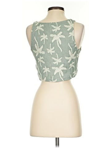 Madewell Jacquard Square-Neck Button-Front Crop Tank (view 2)