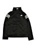 Adidas 100% Polyester Solid Black Track Jacket Size 10 - 12 - photo 1