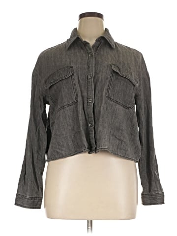 a.n.a. A New Approach 3/4 Sleeve Button-Down Shirt (view 1)