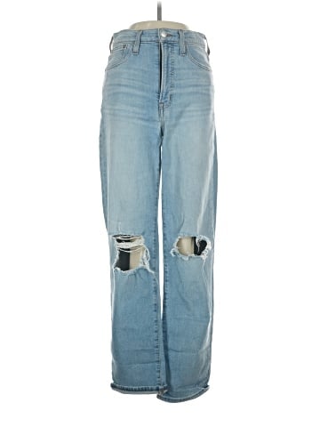 Madewell The Perfect Vintage Straight Jean in Danby Wash: Knee-Rip Edition (view 1)
