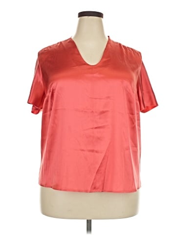 Marina Rinaldi Short Sleeve Silk Top (view 1)