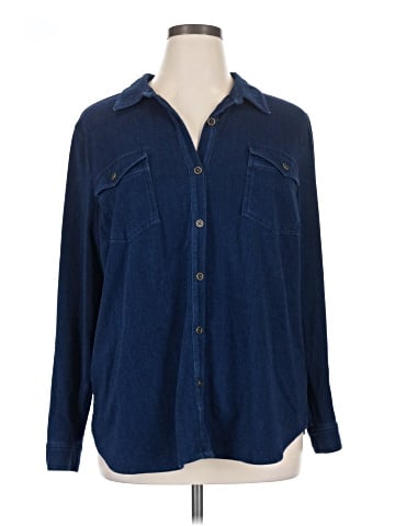 Susan Graver Long Sleeve Button-Down Shirt (view 1)