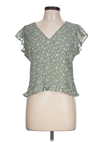 Madewell Lucie V-Neck Smocked Top in Cottage Garden (view 1)
