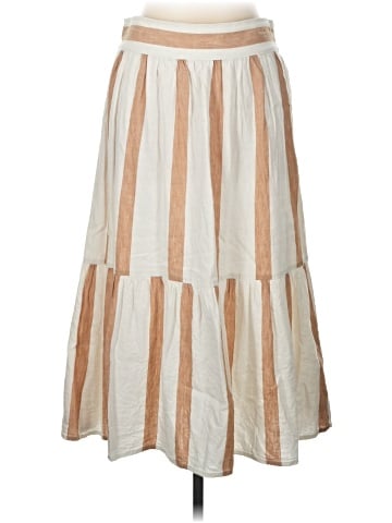 Madewell Ruffle-Hem Midi Skirt in Stripe (view 1)