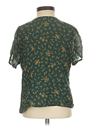 Madewell Silk Evie Tie-Sleeve Top in Fresh Sprigs (view 2)