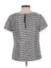 Talbots Tweed Silver Black Short Sleeve Top Size 2 Petite - photo 2