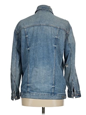 Madewell The Oversized Jean Jacket in Junction Wash: Distressed Edition (view 2)