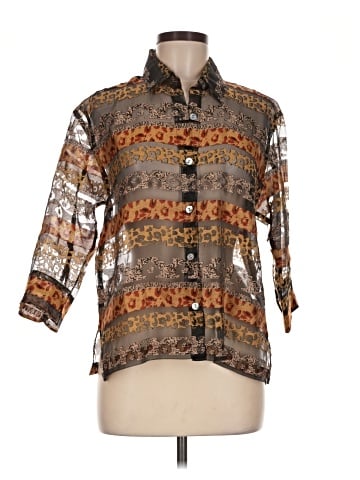 Choices 3/4 Sleeve Button-Down Shirt (view 1)