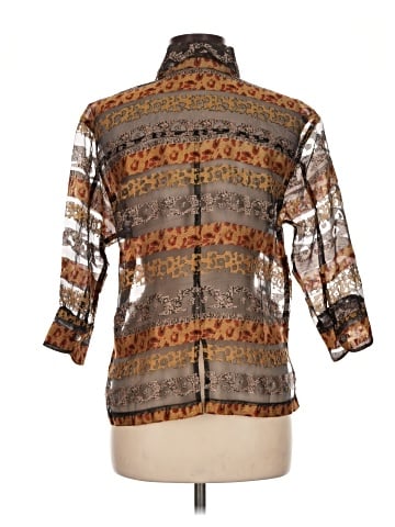 Choices 3/4 Sleeve Button-Down Shirt (view 2)