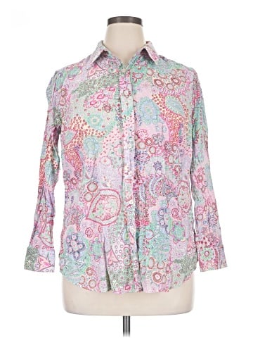 Talbots 3/4 Sleeve Button-Down Shirt (view 1)