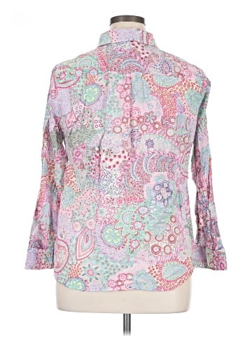 Talbots 3/4 Sleeve Button-Down Shirt (view 2)
