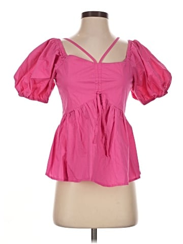 Aqua Short Sleeve Blouse (view 1)