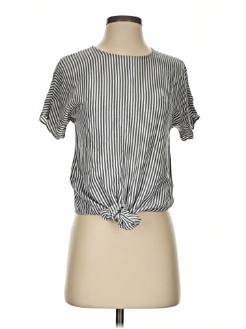 Madewell Button-Back Tie Tee in Classon Stripe (view 1)