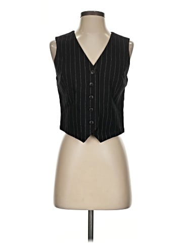 Madewell Wool Button-Front Vest in Pinstripe (view 1)