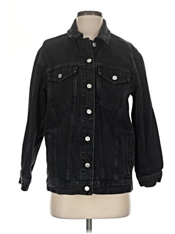 Madewell The Oversized Trucker Jean Jacket in Washed Black (view 1)