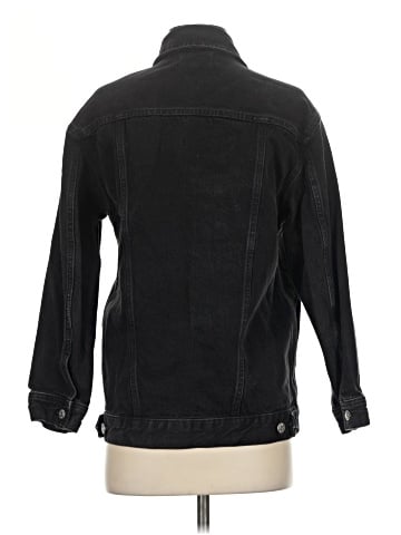 Madewell The Oversized Trucker Jean Jacket in Washed Black (view 2)