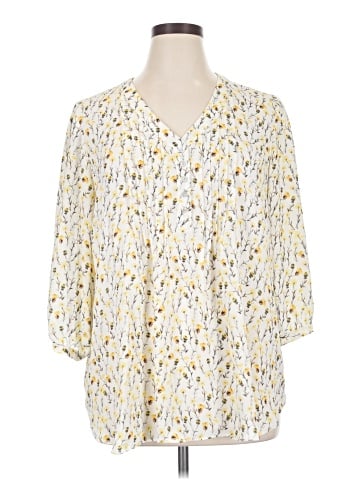 Rose + Olive 3/4 Sleeve Blouse (view 1)