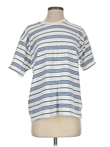 Madewell Cotton Relaxed Oversized Tee in Stripe (view 1)