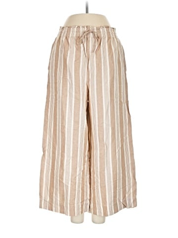 Madewell Smocked Huston Pull-On Crop Pants in Stripe (view 1)