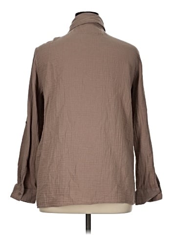 Emma's Expressions Maternity Long Sleeve Button-Down Shirt (view 2)