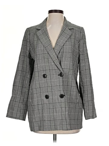 Madewell Caldwell Double-Breasted Blazer in Plaid (view 1)