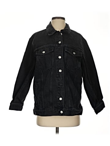 Madewell The Oversized Trucker Jean Jacket in Washed Black (view 1)