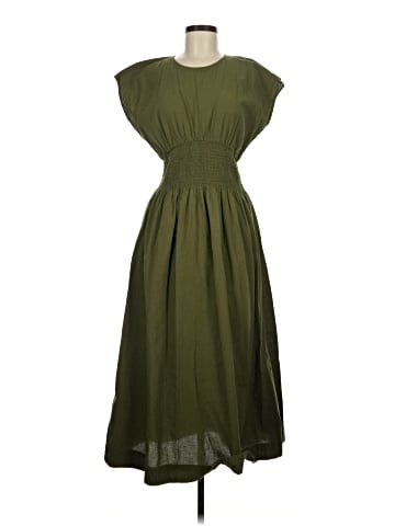 Madewell Smocked-Waist Midi Dress in Stripe Seersucker (view 1)