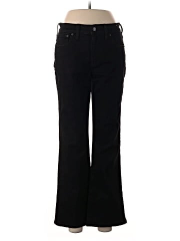 Madewell Kick Out Crop Jeans in Black Rinse Wash (view 1)
