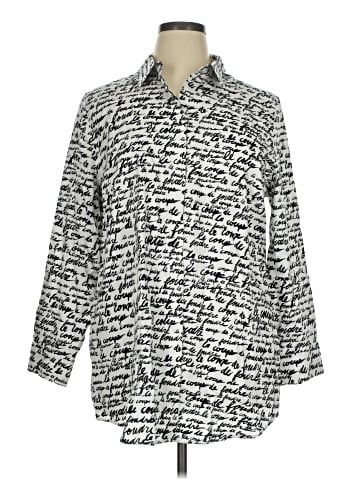 Chico's 3/4 Sleeve Button-Down Shirt (view 1)