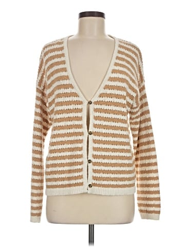 Madewell Open-Stitch Cardigan Sweater in Stripe (view 1)