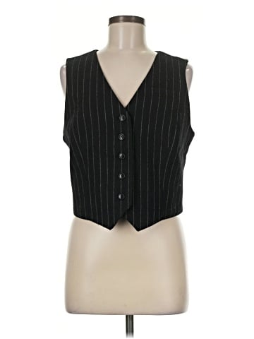 Madewell Wool Button-Front Vest in Pinstripe (view 1)