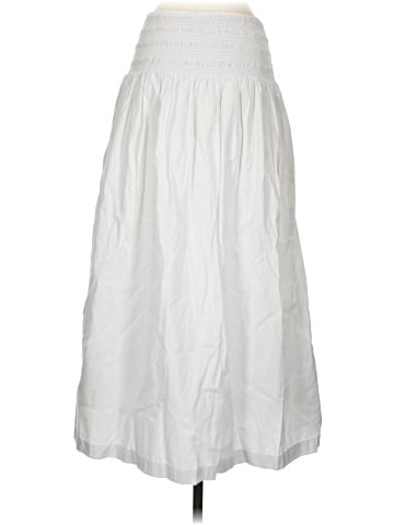 Madewell Smocked-Waist Poplin Midi Skirt (view 2)