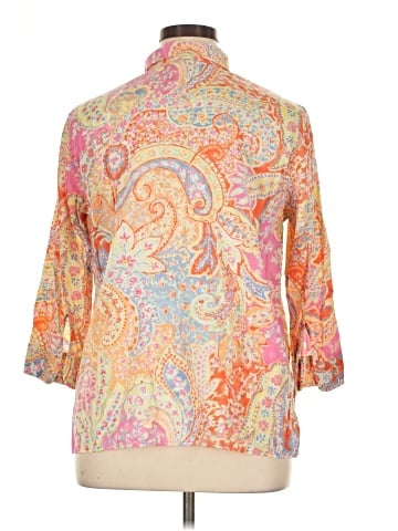Lauren by Ralph Lauren 3/4 Sleeve Button-Down Shirt (view 2)