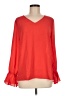 Three Eighty Two 100% Polyester Red 3/4 Sleeve Blouse Size M - photo 1