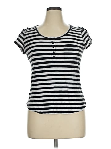 New York & Company Short Sleeve Henley (view 1)