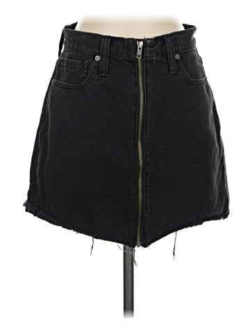 Madewell Rigid Denim A-Line Mini Skirt in Lunar Wash (view 1)