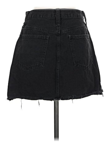 Madewell Rigid Denim A-Line Mini Skirt in Lunar Wash (view 2)