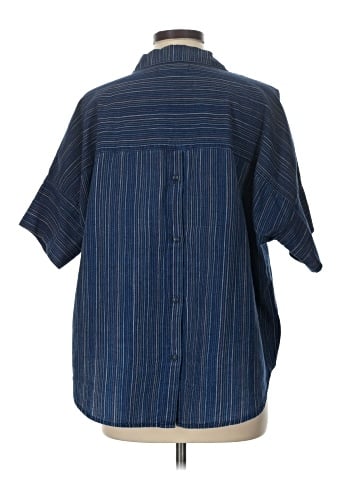 Madewell Courier Button-Back Shirt in Cecile Stripe (view 2)