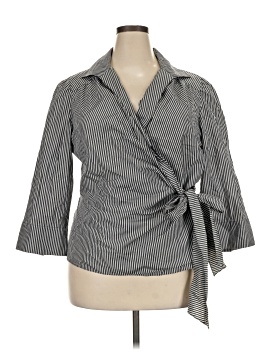 Lafayette 148 New York 3/4 Sleeve Button-Down Shirt (view 1)