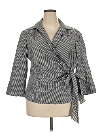 Lafayette 148 New York 3/4 Sleeve Button-Down Shirt (view 1)