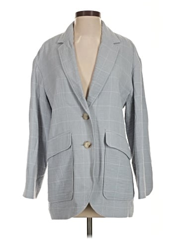 Madewell Cotton-Linen Relaxed Larsen Blazer in Windowpane (view 1)