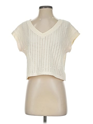 Madewell Knit Mesh V-Neck Crop Tee (view 1)