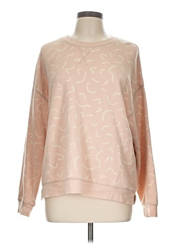 Madewell Double-Crewneck Sweatshirt in Bold Squiggles (view 1)