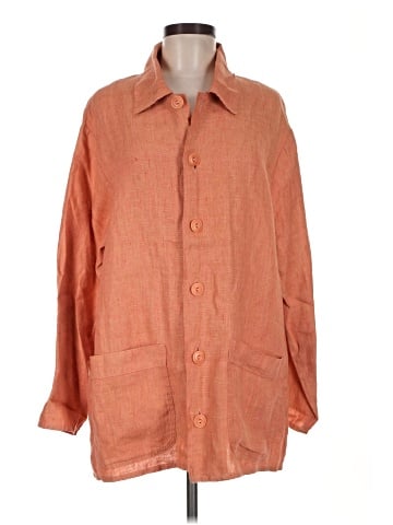 Flax 3/4 Sleeve Button-Down Shirt (view 1)